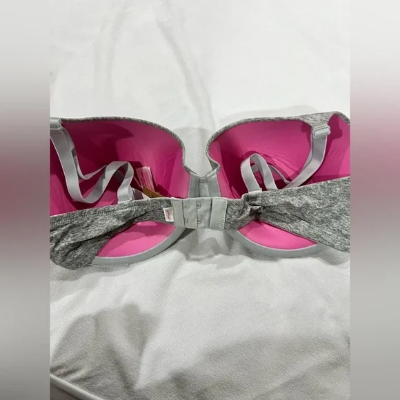 PINK VS Victoria Secret bra grey gray t-shirt wear everywhere lightly lined 40D - Picture 2 of 6